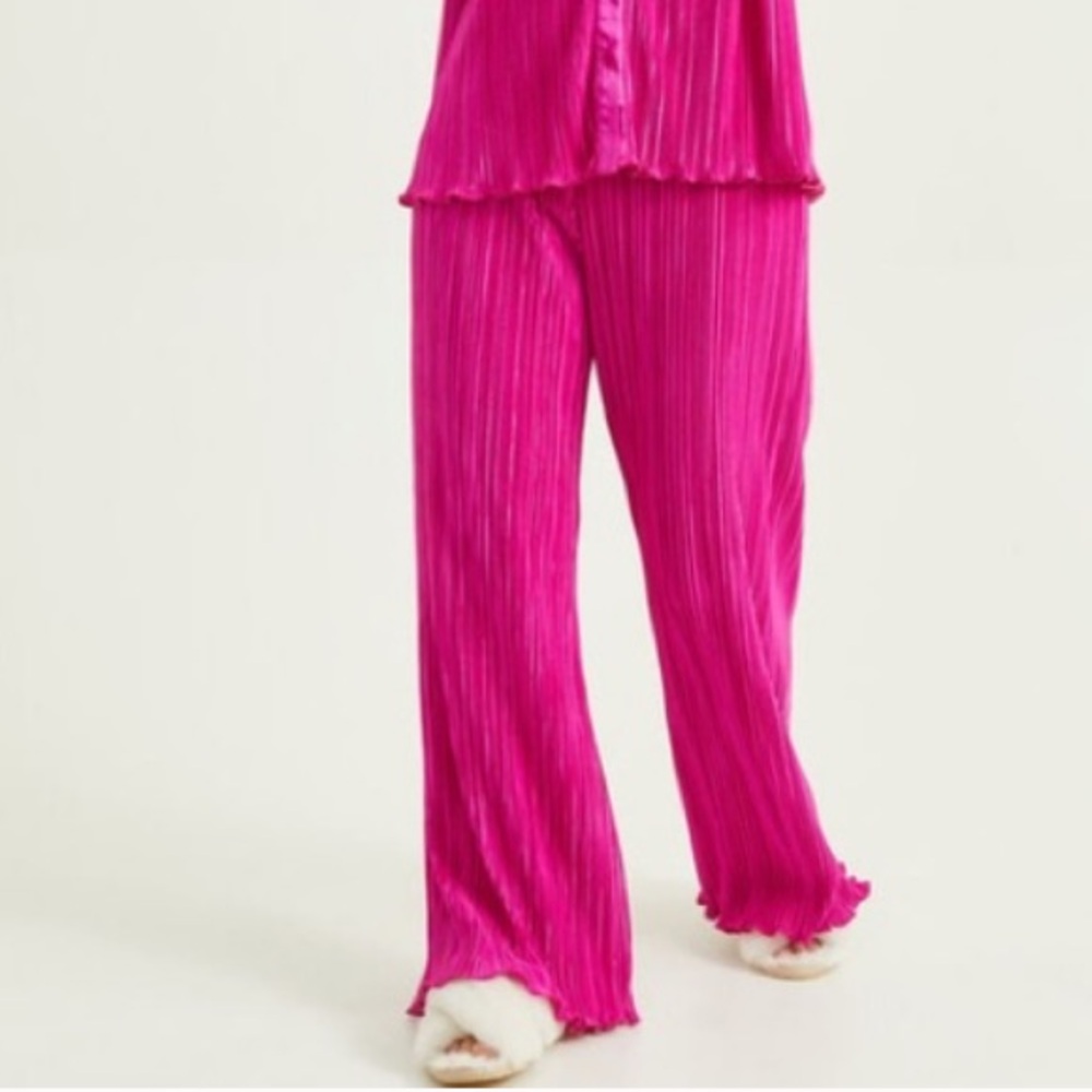NWOT Altar’d State Plisse Pant Wide Leg Crinkle M - Picture 12 of 12